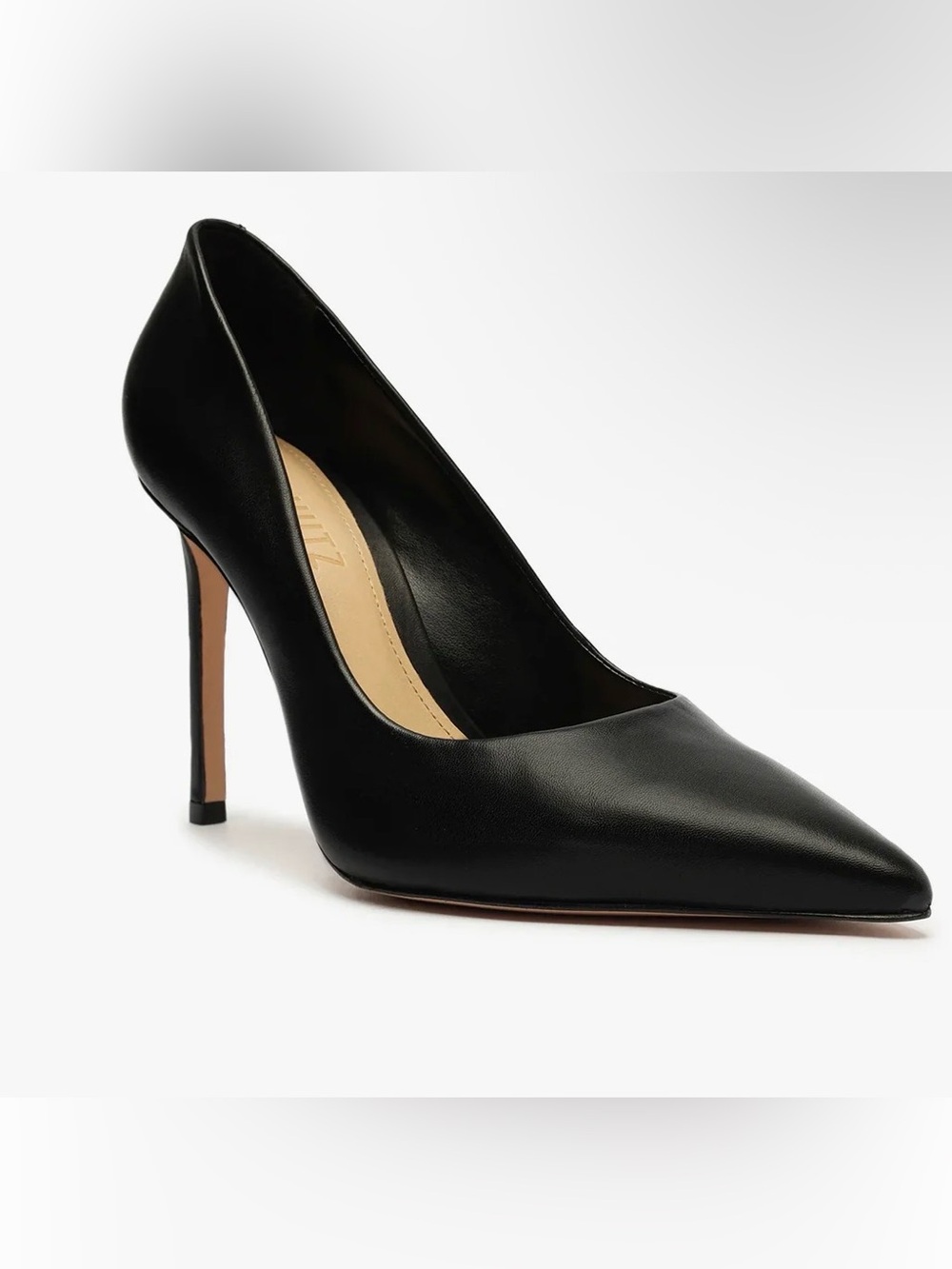 SCHUTZ beautiful Classic Black Pointed-Toe Women's LEATHER Pump
